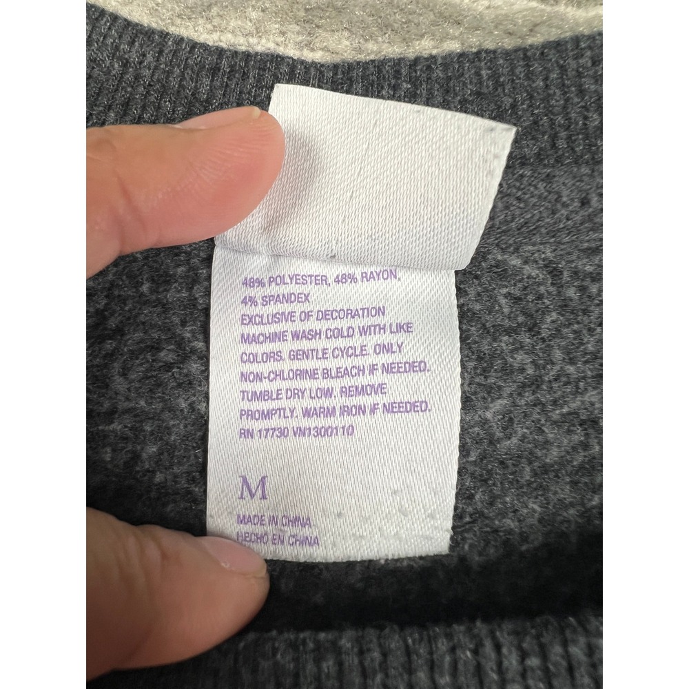 Stars Above Sweatshirt Womens M Gray Beautifully Soft Fleece Crew Neck Relaxed - Picture 6 of 10
